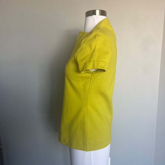 Kate Spade Saturday Slip Neck Lime Green Yellow Cotton Casual Tee T-shirt Top - Picture 5 of 12